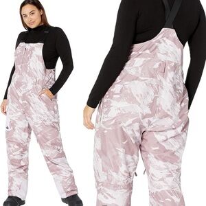 Women's Pink and White Snow Overalls